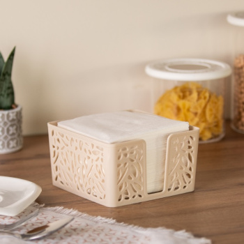 Салфетница пластм. "Лира"145х145х80мм Бежевый М9099 (ЗПИ "Альтернатива") *1/20