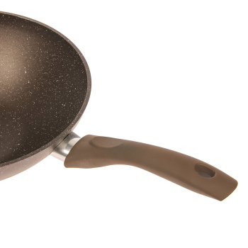 Сковорода алюм. а/приг.литая Kukmara "Мраморная" кофейный d28см "ВОК" дно11см,гл.9,5см свкмк280а*1/3