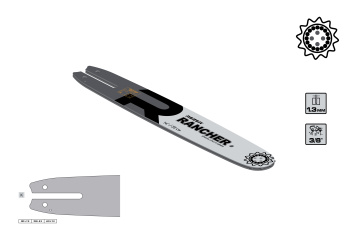 Шина для цепных пил 35см 50звеньев шаг3/8" паз1,3мм Rancher 353 L 9 K REZER *1/20