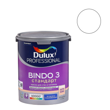 Краска акриловая для стен и  потолков 4,5 л BINDO 3 База BW  моющаяся глубокоматовая*1