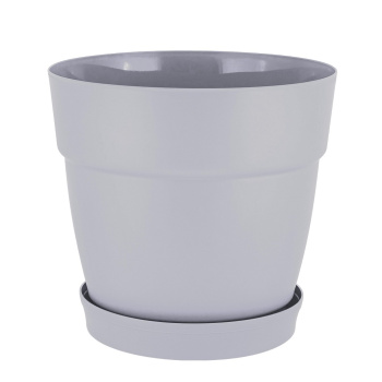 Кашпо пластм. "Villa de Fiori" 20л d верха 360мм h330мм с поддоном Колёса Утр.туман IG660410025 *1/6