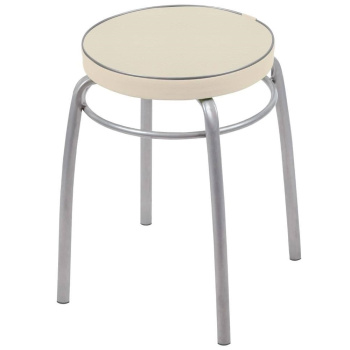 Табурет с мягким кругл.сидением, металл.опоры с dтруб 22мм "Фабрик1" цвета:"микс" ТФ01 "Ника" *1/10