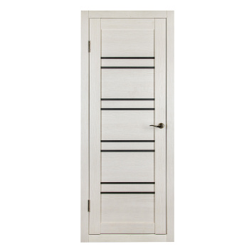 Дверное полотно остекленное 2000х800х36 мм BROZEX-WOOD Comfort-11, лиственница беленая 3D