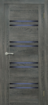 Дверное полотно остекленное BROZEX-WOOD Comfort-11, 2000х600х36 мм, дуб шале графит 3D