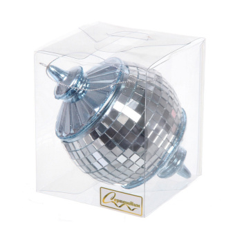 Елочная игрушка "Новогодняя дискотека" 8*8*13 см, голубой