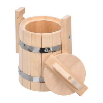 Бондарное ведёрко для хранения, 1 л, с крышкой, липа "Банные штучки" в терм./ 1