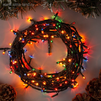 Гирлянда «Нить» Luazon Lighting, 7 м, 8 режимов, мульти, 180 ламп, IP20, 220 В