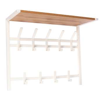 Вешалка настенная с полкой 2-х ярусная 670х270х545мм "Торонто 22Д" Белая ВСПТ22Д Б ("ЗМИ") *1