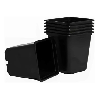 Набор горшков для рассады пластм. (0,5л *6шт) квадратный черный А5532чр (Ангора)  *1/166