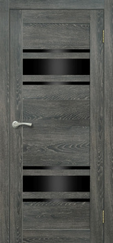 яяяДверь межкомнатная остеклён ЦАРГИ ПВХ COMFORT-17 Дуб Шале Графит Лакобель 3D 600мм BROZEX-WOOD *1
