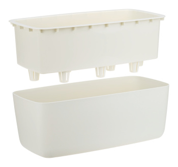 Кашпо пластм. "Флориан" 4,2л 390х200мм h245мм со вставкой Белый ратанг М3272 ("М-П")*1/6 Кашпо пластм. "Флориан" 4,2л 390х200мм h245мм со вставкой Белый ратанг М3272 ("М-П")*1/6