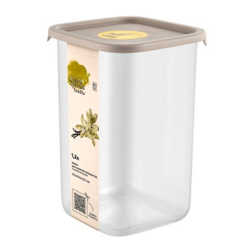 Банка для продуктов пластм. "Vanilla" 1,2л 105x105x160мм Латте SE168510005 "Sugar&Spice" *1/9