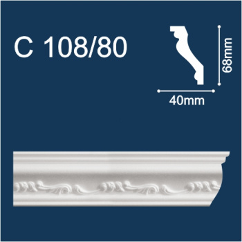 Плинтус потолочный С 108/80 2м 40*70 (СОЛИД) *43( аналог ЗО85) Плинтус потолочный С 108/80 2м 40*70 (СОЛИД) *43( аналог ЗО85)