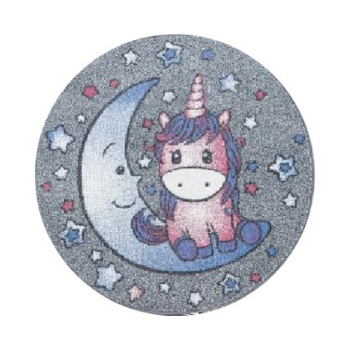 Ковер 1500х1500 мм Витебские ковры Джелли, ворсовый, круг, 1.77 м², серый