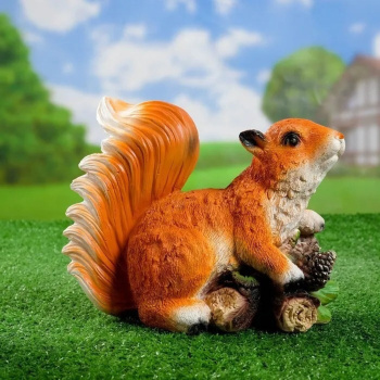 Садовая фигура "Белка на ветке с шишками" 14х24х21см    1259507