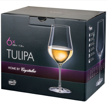 Набор бокалов для вина 350 мл Crystalex Bohemia Тулипа, 6 шт., стекло