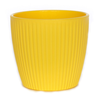 Кашпо пластм. "Эви" 4,5л d верха 200мм h180мм со вставкой Желтый AME-4,5-07 ("VipSet") *1/8