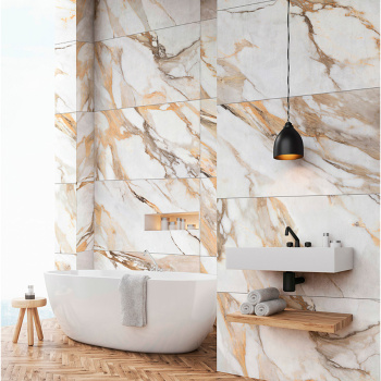 Керамогранит 1.44 м² Global Tile Borghini GT120605403PR, 1200x600x9 мм, полированный, белый