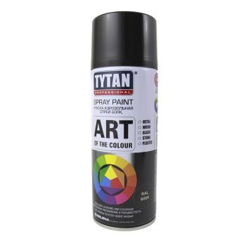 Эмаль-аэрозоль черный матовый 520/400 мл TYTAN Professional (RAL9004) *1/12