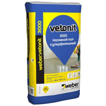 Наливной пол Vetonit Weber 3000, суперфинишный, 20 кг