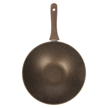 Сковорода алюм. а/приг.литая Kukmara "Мраморная" кофейный d28см "ВОК" дно11см,гл.9,5см свкмк280а*1/3