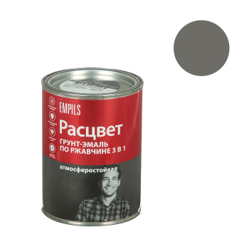 Грунт-эмаль 0.9 кг по ржавчине Расцвет, серая