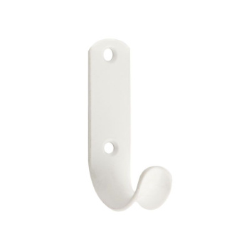 Крючок мебельный ДомоСтрой, однорожковый, белый