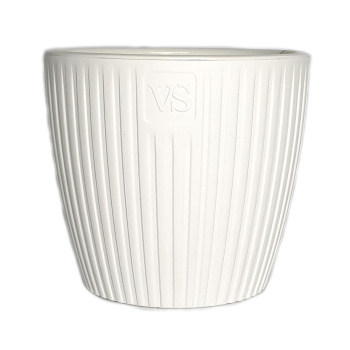 Кашпо пластм. "Эви" 4,5л d верха 200мм h180мм со вставкой Белый AME-4,5-01 ("VipSet") *1/8