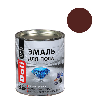 Эмаль алкидно-уретановая для пола красно-коричневая 2 л ДАЛИ (RAL3009) *1/3/192