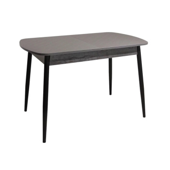 яяяСтол обеденный раздв.ОНИКС ТУНИС СЕРЫЙ+НОГИ металл ЧЁРНЫЙ под углом*1