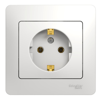 Розетка "Glossa" СП 1-мест. белая с/з GSL000142 *1/15/90