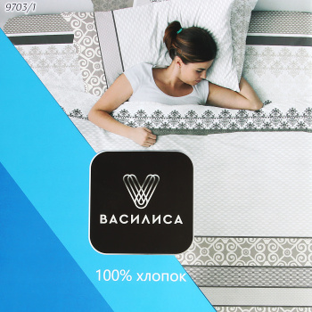 Постельное белье евро бязь Василиса 9703/1 Шарлен нав70*70,пр200*220