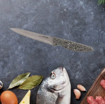 Нож кухонный ATTRIBUTE  пл.р. Stone универсальный дл.лезв.13см AKS114 блистер *1/6/72 Нож кухонный ATTRIBUTE  пл.р. Stone универсальный дл.лезв.13см AKS114 блистер *1/6/72