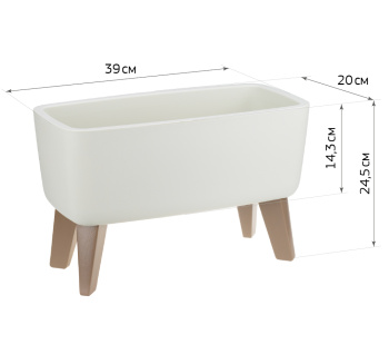 Кашпо пластм. "Флориан" 4,2л 390х200мм h245мм со вставкой Белый ратанг М3272 ("М-П")*1/6 Кашпо пластм. "Флориан" 4,2л 390х200мм h245мм со вставкой Белый ратанг М3272 ("М-П")*1/6
