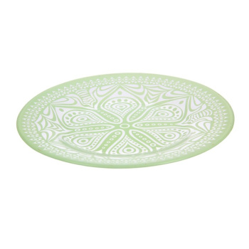 Тарелка стекло Pasabahce "Бохо" d19.5см Зеленый рис.31751/A 10327SLBD45 *12
